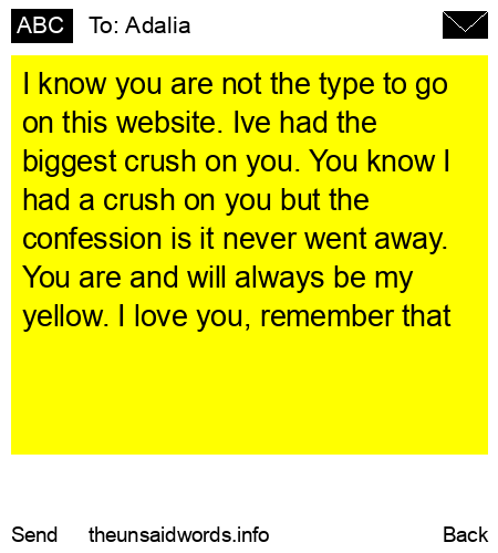 unsent message to Adalia