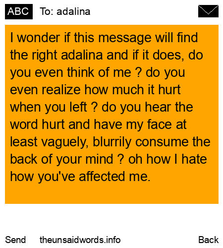 unsent message to adalina