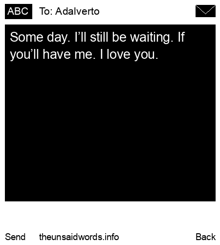 unsent message to Adalverto 