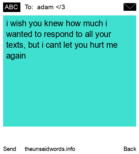 unsent message to  adam </3