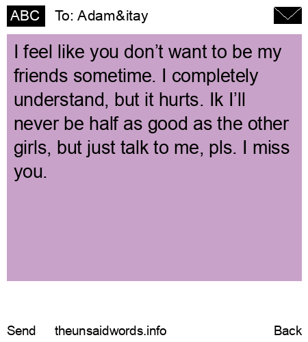 unsent message to Adam&amp;itay
