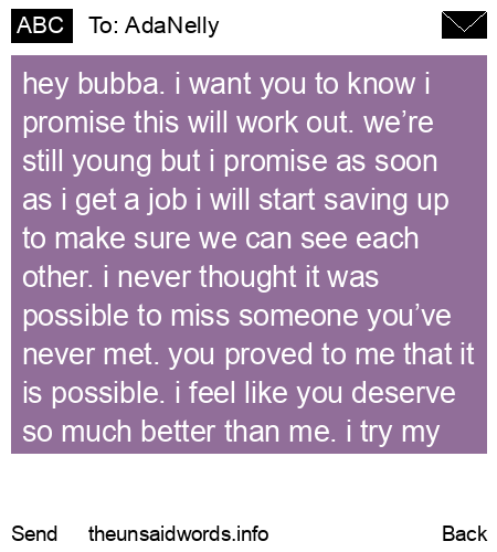 unsent message to AdaNelly