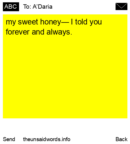 unsent message to A’Daria