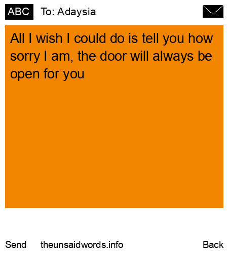 unsent message to Adaysia 