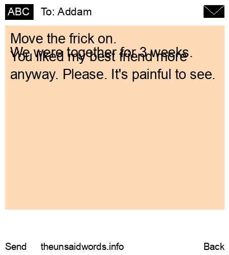 unsent message to Addam