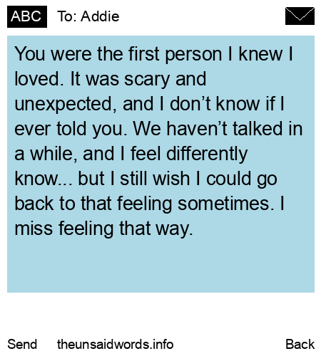 unsent message to Addie