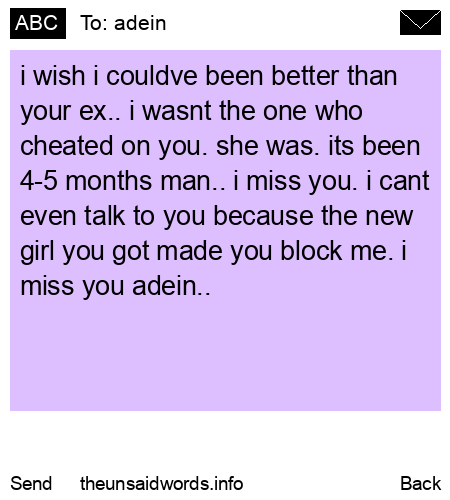unsent message to adein