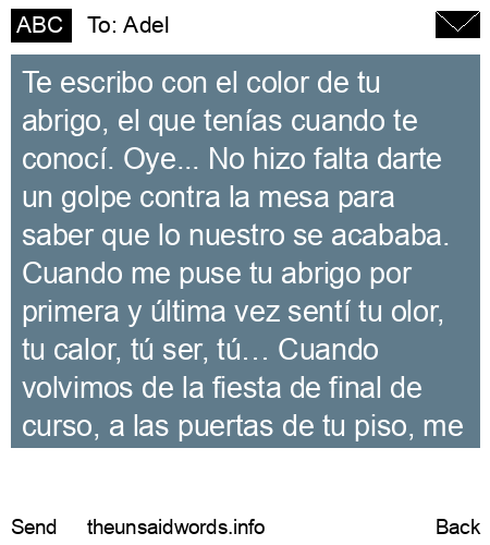 unsent message to Adel