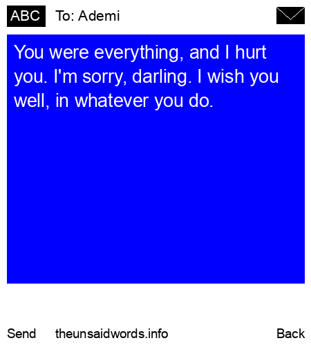 unsent message to Ademi