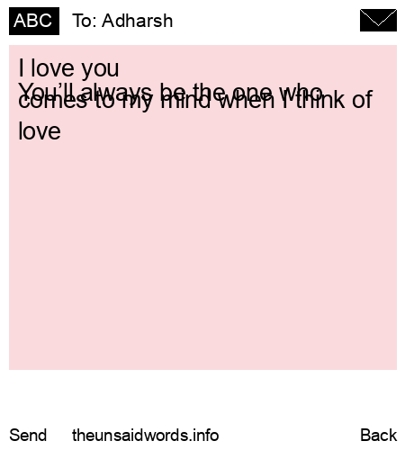 unsent message to Adharsh 