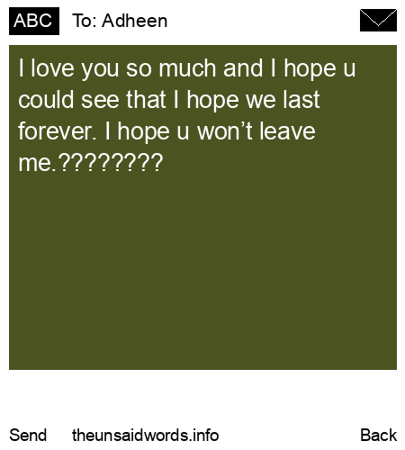 unsent message to Adheen