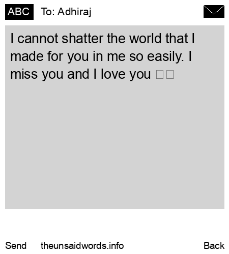 unsent message to Adhiraj 