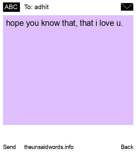 unsent message to adhit