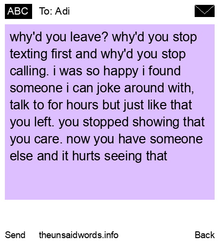 unsent message to Adi