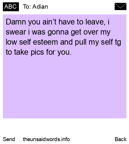 unsent message to Adian