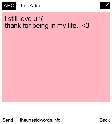 unsent message to  Adib