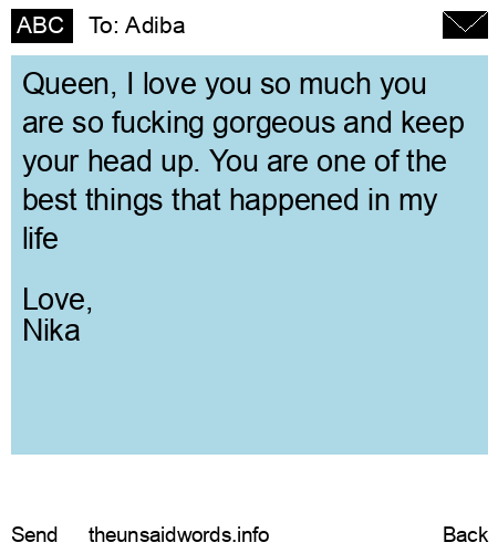 unsent message to Adiba