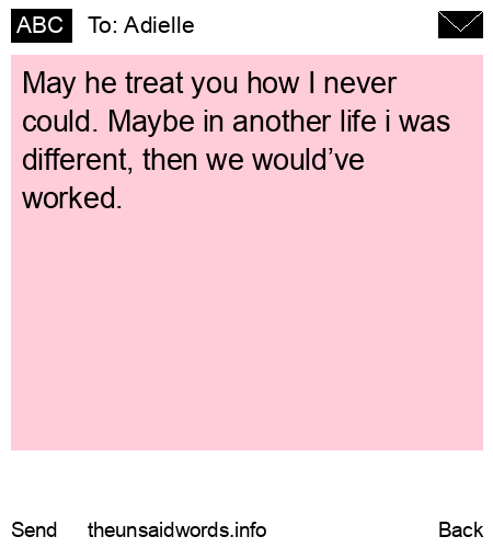 unsent message to Adielle