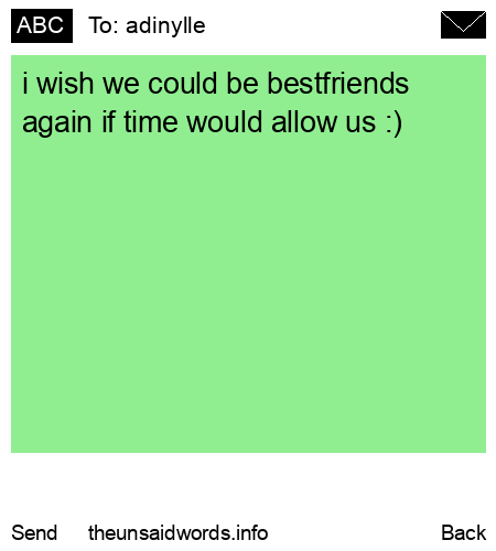 unsent message to adinylle 