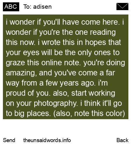 unsent message to adisen