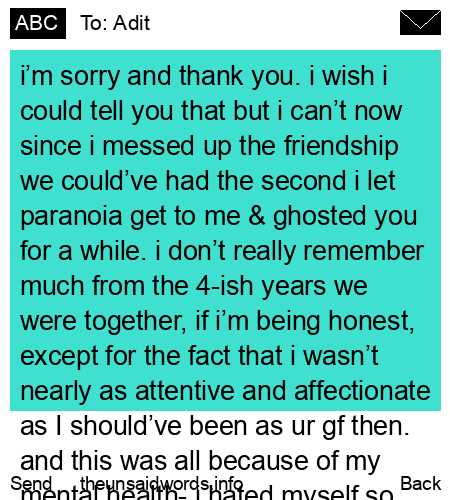 unsent message to Adit