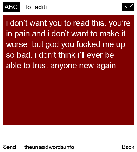 unsent message to aditi