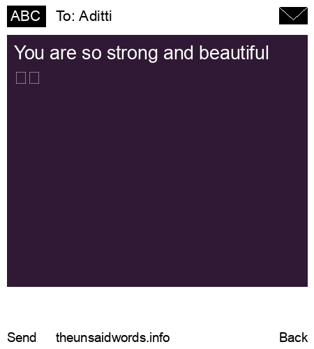 unsent message to Aditti