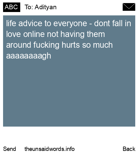 unsent message to Adityan