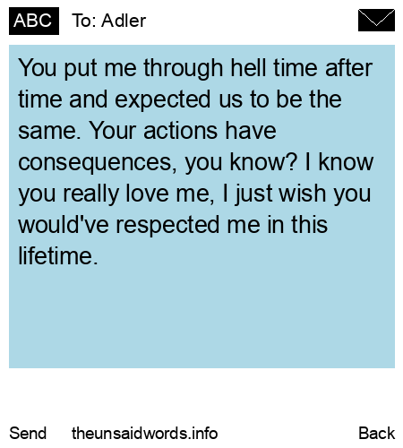 unsent message to Adler