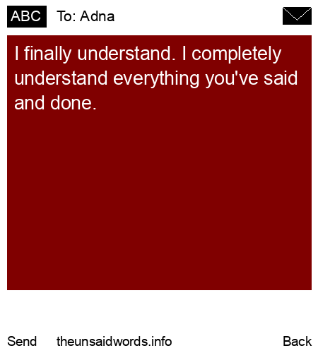 unsent message to Adna