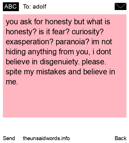 unsent message to adolf