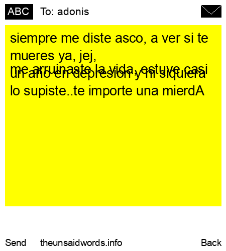 unsent message to adonis