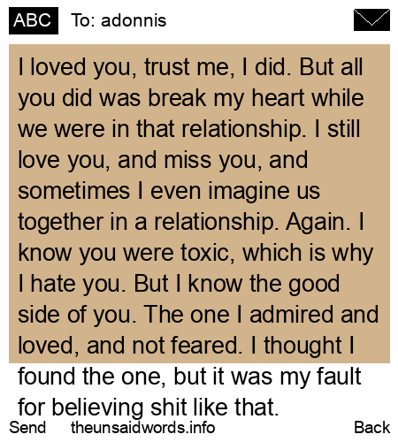 unsent message to adonnis