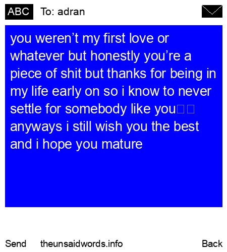 unsent message to adran