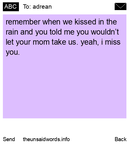 unsent message to adrean