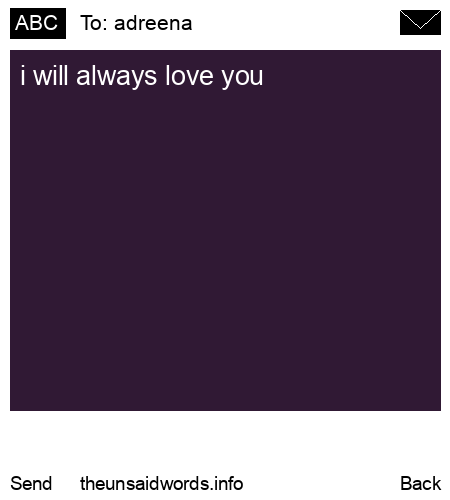 unsent message to adreena