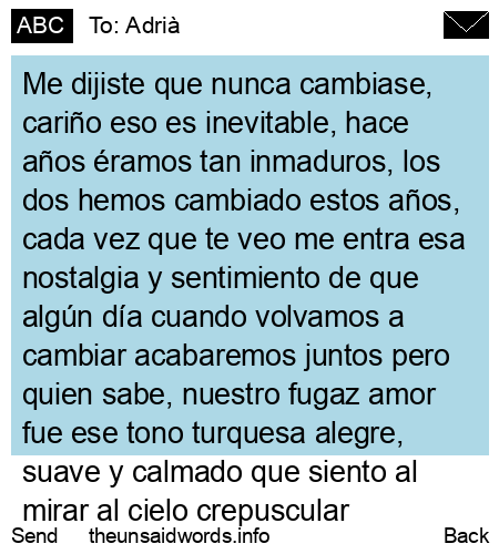 unsent message to Adrià