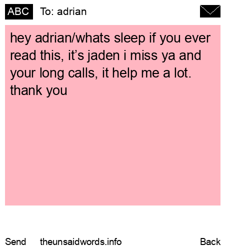 unsent message to adrian