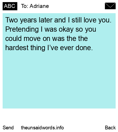 unsent message to Adriane