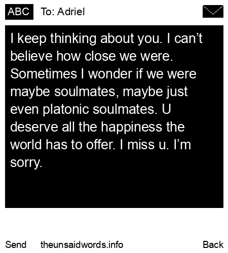 unsent message to Adriel