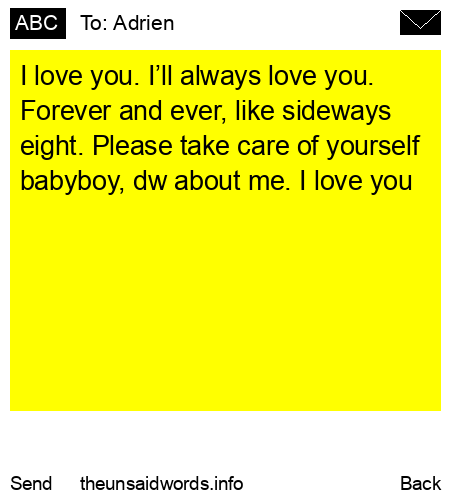 unsent message to Adrien