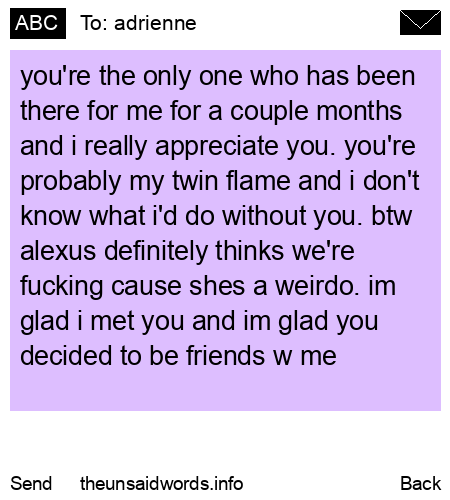 unsent message to adrienne