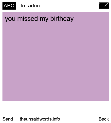 unsent message to adrin
