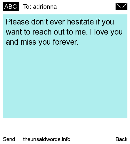 unsent message to adrionna