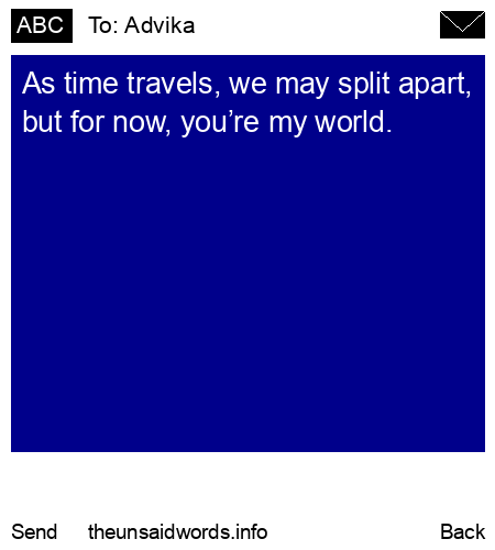 unsent message to Advika