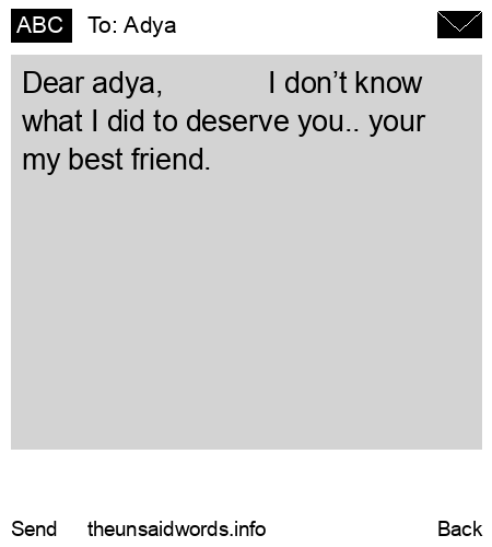 unsent message to Adya
