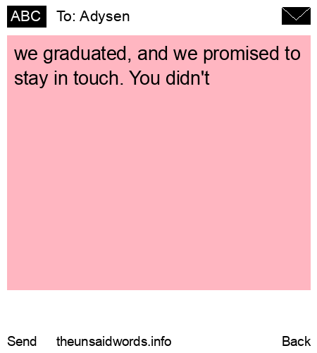 unsent message to Adysen