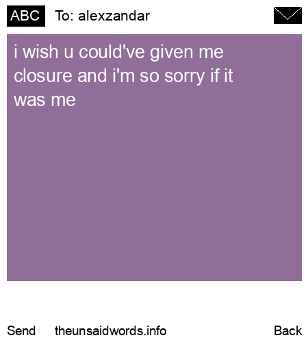 unsent message to alexzandar