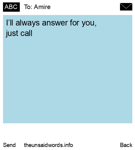 unsent message to Amire
