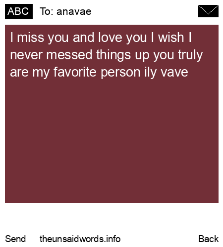 unsent message to anavae
